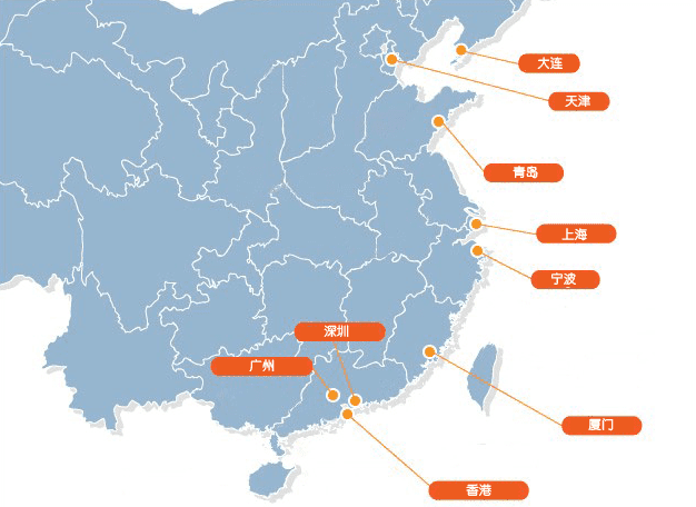 中国大陆8大集装箱码头