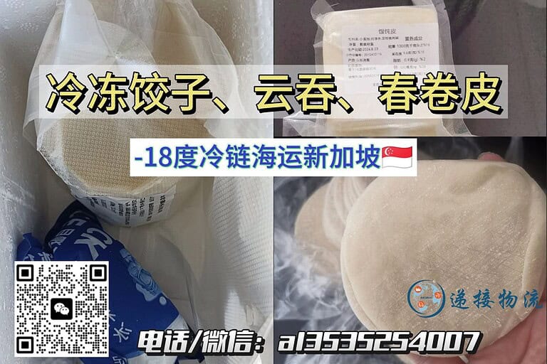 7.18xjpll 【-18℃冷链运输】冷冻饺子皮,云吞皮,春卷皮海运-新加坡