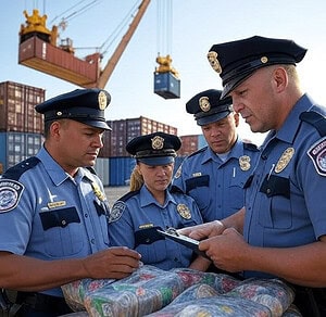 美国海关查验货物现场