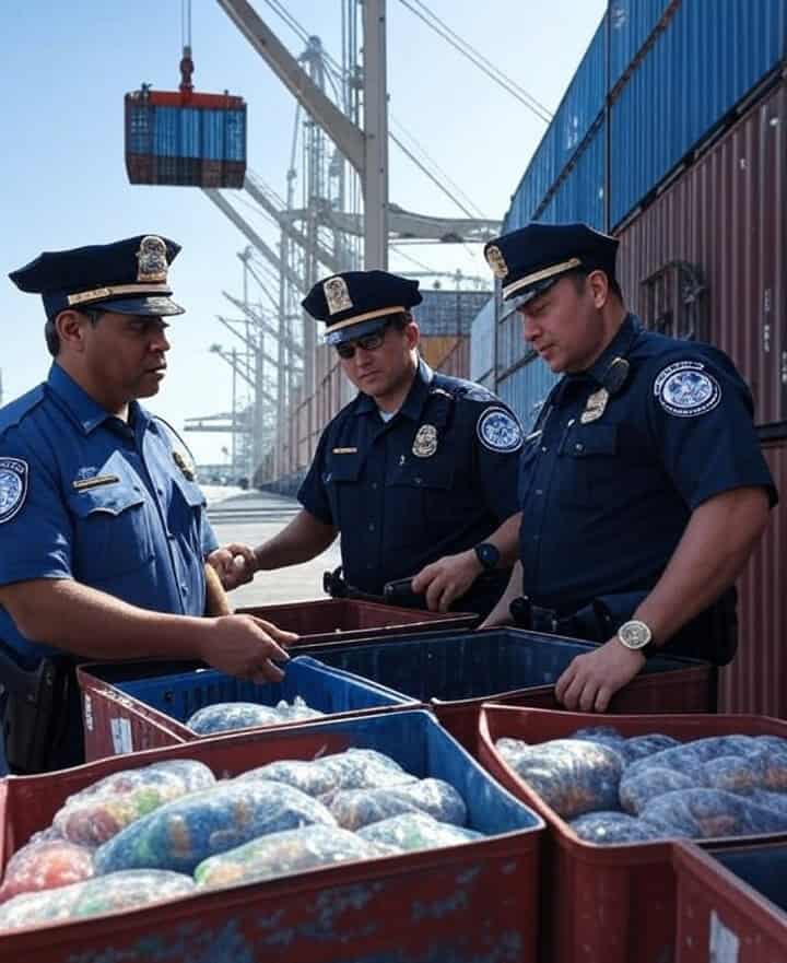 美国海关查验货物现场