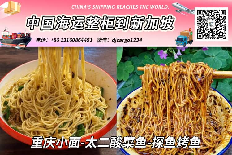 重庆小面-太二酸菜鱼-探鱼烤鱼海运整柜拼箱到新加坡全程-18°