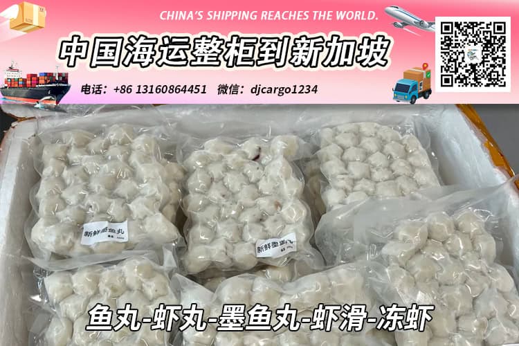 鱼丸-虾丸-墨鱼丸-虾滑-冻虾海运整柜拼箱到新加坡全程-18°