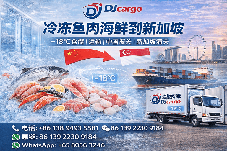 Frozen fish and seafood shipped to Singapore