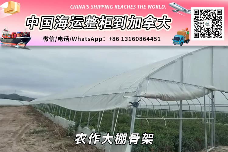 农作大棚骨架海运整柜到加拿大温哥华多伦多蒙特利尔