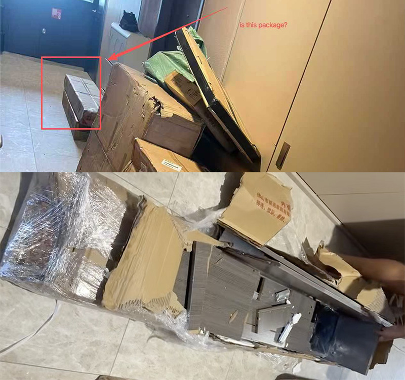 货物送到包装是完好的,但内部货物是坏,劣质材质制作的家具